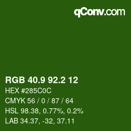カラーコード: RGB 40.9 92.2 12 | qconv.com