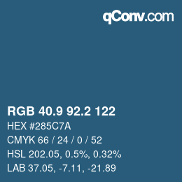 Farbcode: RGB 40.9 92.2 122 | qconv.com