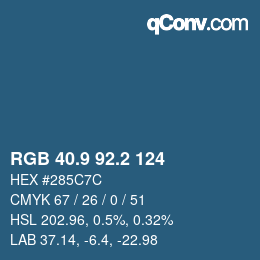 Color code: RGB 40.9 92.2 124 | qconv.com