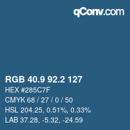 Color code: RGB 40.9 92.2 127 | qconv.com