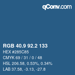 Color code: RGB 40.9 92.2 133 | qconv.com