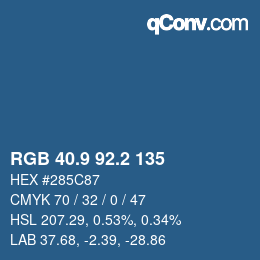 Color code: RGB 40.9 92.2 135 | qconv.com