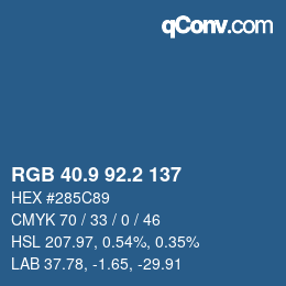Color code: RGB 40.9 92.2 137 | qconv.com