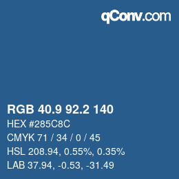 Color code: RGB 40.9 92.2 140 | qconv.com