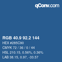 Color code: RGB 40.9 92.2 144 | qconv.com