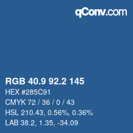 Color code: RGB 40.9 92.2 145 | qconv.com