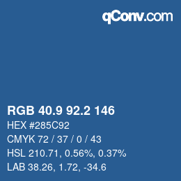 Color code: RGB 40.9 92.2 146 | qconv.com