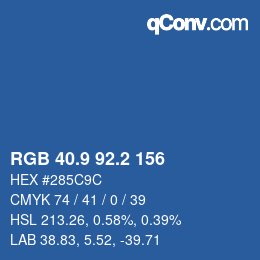 Color code: RGB 40.9 92.2 156 | qconv.com