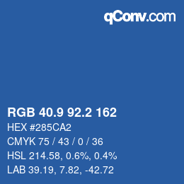 Color code: RGB 40.9 92.2 162 | qconv.com