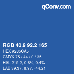 Color code: RGB 40.9 92.2 165 | qconv.com