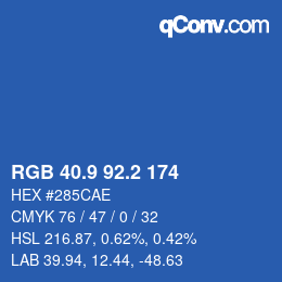 Color code: RGB 40.9 92.2 174 | qconv.com