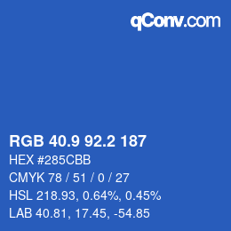 Color code: RGB 40.9 92.2 187 | qconv.com