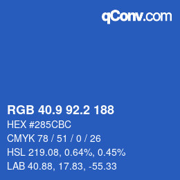 Color code: RGB 40.9 92.2 188 | qconv.com