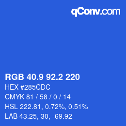 カラーコード: RGB 40.9 92.2 220 | qconv.com