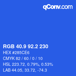 カラーコード: RGB 40.9 92.2 230 | qconv.com