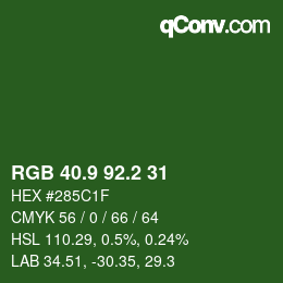 カラーコード: RGB 40.9 92.2 31 | qconv.com