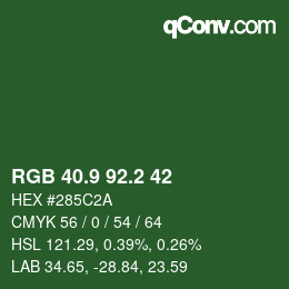 カラーコード: RGB 40.9 92.2 42 | qconv.com