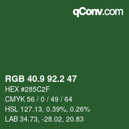 カラーコード: RGB 40.9 92.2 47 | qconv.com