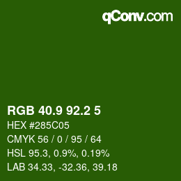 カラーコード: RGB 40.9 92.2 5 | qconv.com