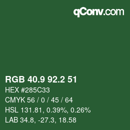 カラーコード: RGB 40.9 92.2 51 | qconv.com