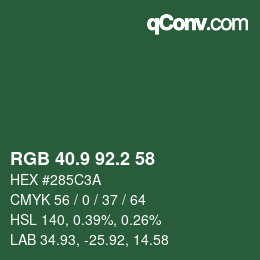 Color code: RGB 40.9 92.2 58 | qconv.com