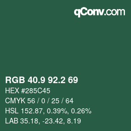 カラーコード: RGB 40.9 92.2 69 | qconv.com