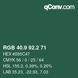 カラーコード: RGB 40.9 92.2 71 | qconv.com