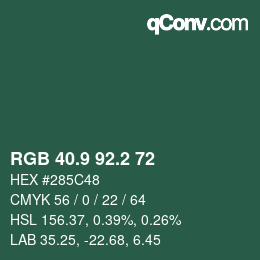 カラーコード: RGB 40.9 92.2 72 | qconv.com