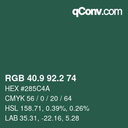 Color code: RGB 40.9 92.2 74 | qconv.com