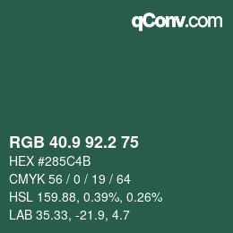 カラーコード: RGB 40.9 92.2 75 | qconv.com
