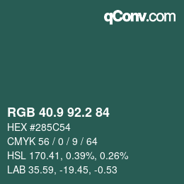 Color code: RGB 40.9 92.2 84 | qconv.com