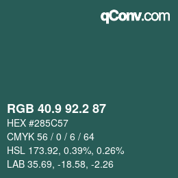 カラーコード: RGB 40.9 92.2 87 | qconv.com