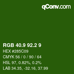 カラーコード: RGB 40.9 92.2 9 | qconv.com
