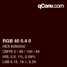 カラーコード: RGB 40 0.4 0 | qconv.com