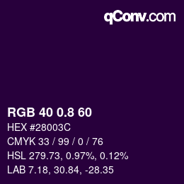 カラーコード: RGB 40 0.8 60 | qconv.com