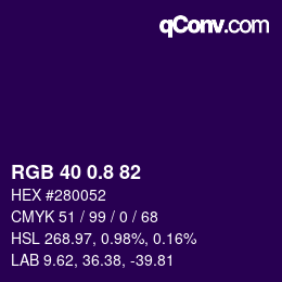 カラーコード: RGB 40 0.8 82 | qconv.com