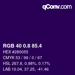 カラーコード: RGB 40 0.8 85.4 | qconv.com