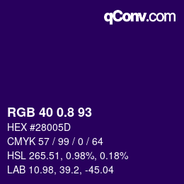 カラーコード: RGB 40 0.8 93 | qconv.com