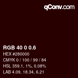 カラーコード: RGB 40 0 0.6 | qconv.com
