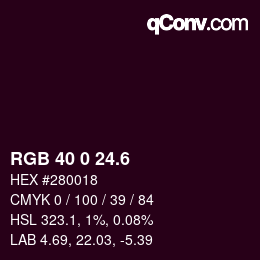 カラーコード: RGB 40 0 24.6 | qconv.com