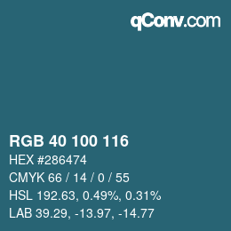 Color code: RGB 40 100 116 | qconv.com