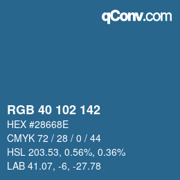 Color code: RGB 40 102 142 | qconv.com