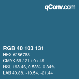 Color code: RGB 40 103 131 | qconv.com