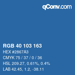 Color code: RGB 40 103 163 | qconv.com