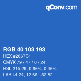 Color code: RGB 40 103 193 | qconv.com
