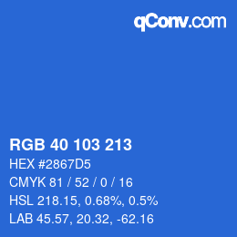 カラーコード: RGB 40 103 213 | qconv.com