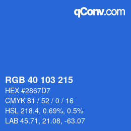 颜色代码: RGB 40 103 215 | qconv.com