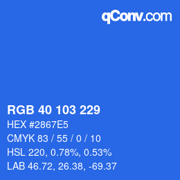 Color code: RGB 40 103 229 | qconv.com