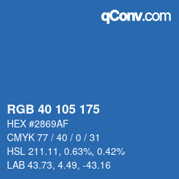 Color code: RGB 40 105 175 | qconv.com