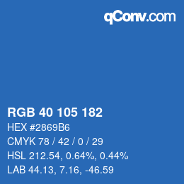Color code: RGB 40 105 182 | qconv.com